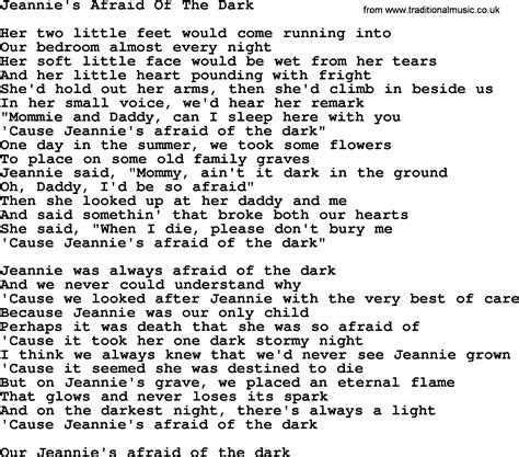 afraid of the dark lyrics